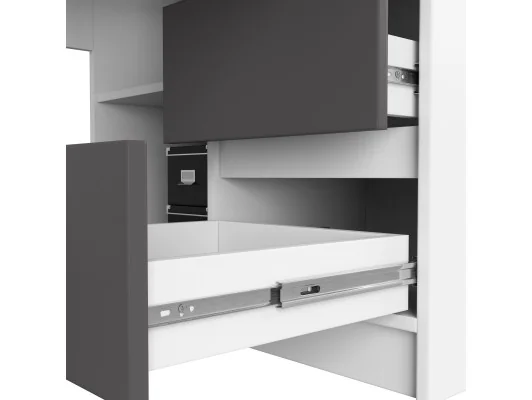 BIURKO NAROŻNE B20 CLP PRAWOSTRONNE PK BIAŁY / SZARY