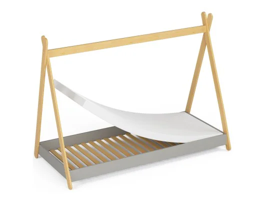 Łóżko dziecięce 180x80 GEM z materacem szare