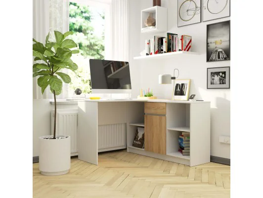 ZESTAW CLP B-17 KOMODA + BIURKO BIAŁE / SONOMA