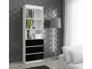 REGAŁ BIUROWY R 60 cm CLP 3 SZUFLADY 2 PÓŁKI BIAŁY / CZARNY POŁYSK