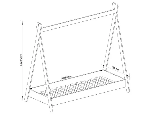Łóżko dziecięce 160x80 GEM z materacem białe