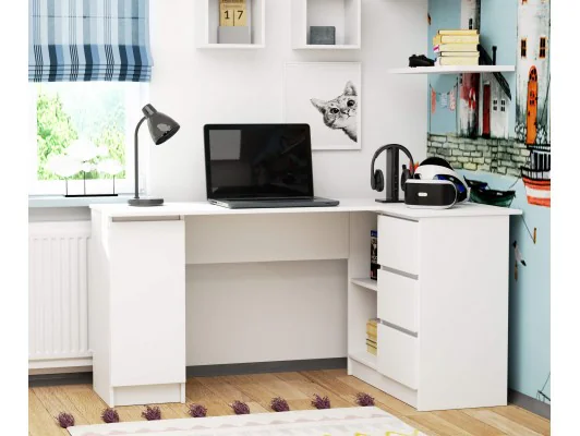 BIURKO NAROŻNE B20 CLP PRAWOSTRONNE PK BIAŁY