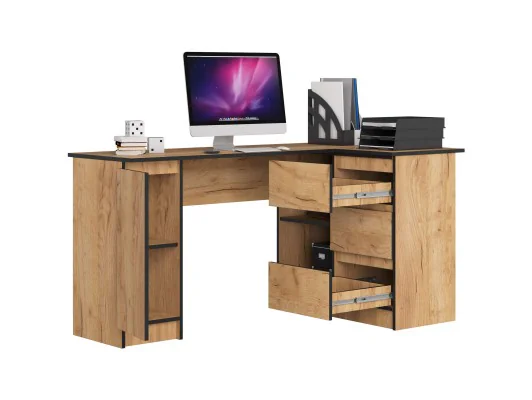 BIURKO NAROŻNE B20 CLP PRAWOSTRONNE PK DĄB CRAFT