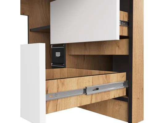 BIURKO NAROŻNE B20 CLP PRAWOSTRONNE PK DĄB CRAFT / BIAŁE