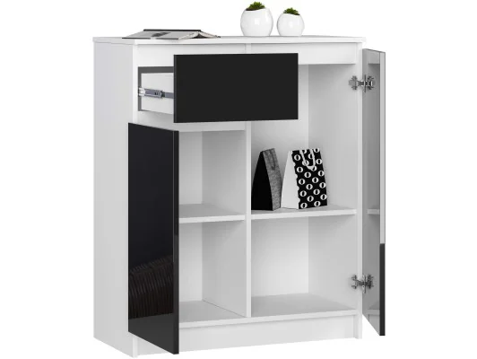 Zobacz KOMODA K80 2D 1SZ CLP PK CZARNY POŁYSK KOMODA K80 2D 1SZ CLP PK CZARNY POŁYSK