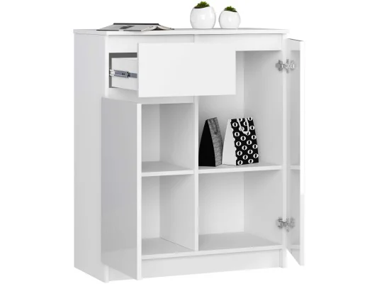 Zobacz KOMODA K80 2D 1SZ CLP PK BIAŁY POŁYSK KOMODA K80 2D 1SZ CLP PK BIAŁY POŁYSK