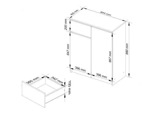 KOMODA K80 2D 1SZ CLP PK CAPPUCCINO POŁYSK