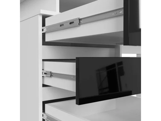 BIURKO CLP 135cm PK BIAŁE / CZARNY POŁYSK