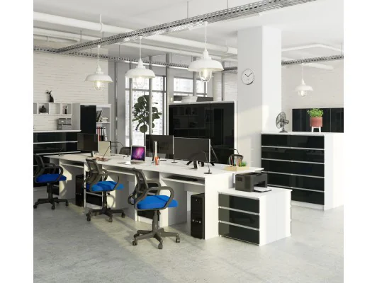 BIURKO CLP 135cm PK BIAŁE / GRAFIT POŁYSK