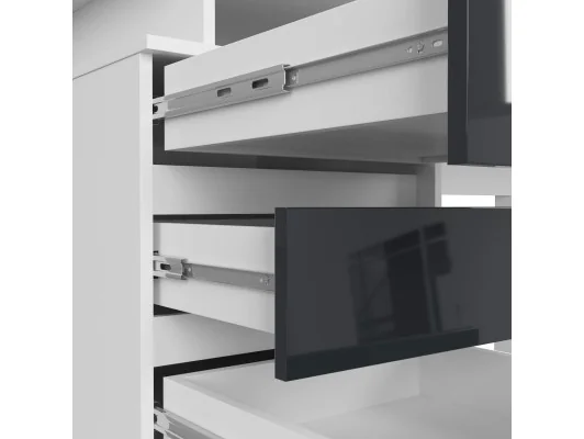 BIURKO CLP 135cm PK BIAŁE / GRAFIT POŁYSK