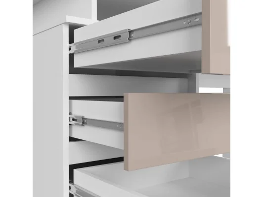 BIURKO CLP 135cm PK BIAŁE / CAPPUCCINO POŁYSK