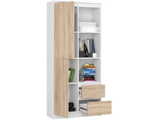 REGAŁ BIUROWY R 80 cm CLP R11 PK BIAŁY / SONOMA