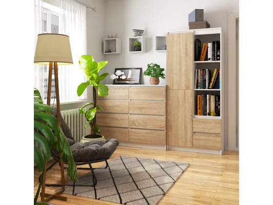 REGAŁ BIUROWY R 80 cm CLP R11 PK BIAŁY / SONOMA