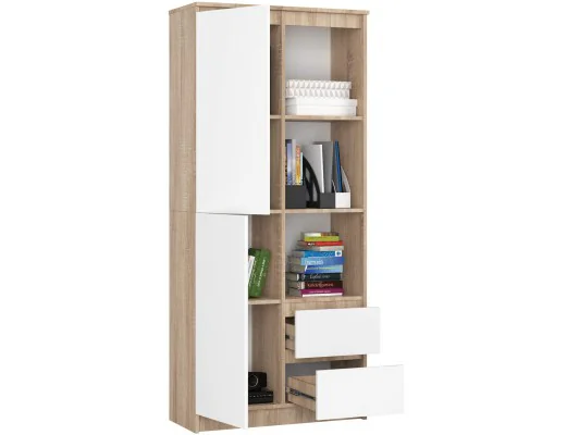 Zobacz REGAŁ R11 R80 2D 2SZ CLP PK SONOMA / BIAŁY REGAŁ R11 R80 2D 2SZ CLP PK SONOMA / BIAŁY