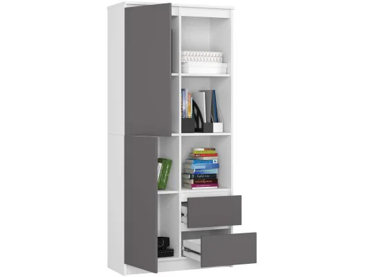 REGAŁ R11 R80 2D 2SZ CLP PK BIAŁY / SZARY