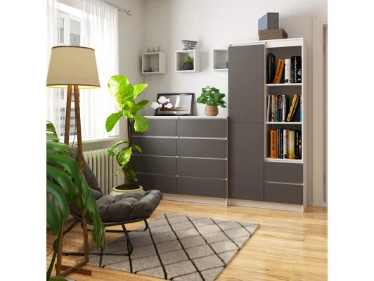 REGAŁ R11 R80 2D 2SZ CLP PK BIAŁY / SZARY