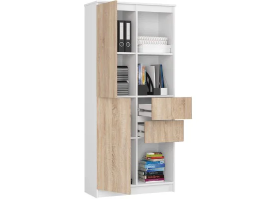 REGAŁ R15 R80 2D 2SZ CLP PK BIAŁY / SONOMA