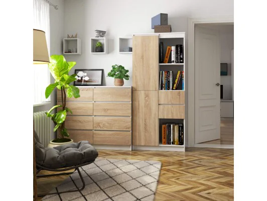 REGAŁ R15 R80 2D 2SZ CLP PK BIAŁY / SONOMA