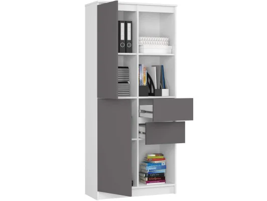 REGAŁ R15 R80 2D 2SZ CLP PK BIAŁY / SZARY