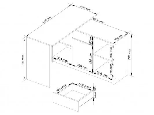 ZESTAW CLP B-17 KOMODA + BIURKO WENGE
