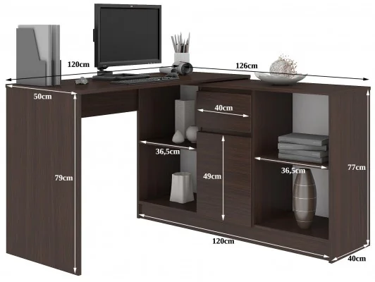 ZESTAW CLP B-17 KOMODA + BIURKO WENGE