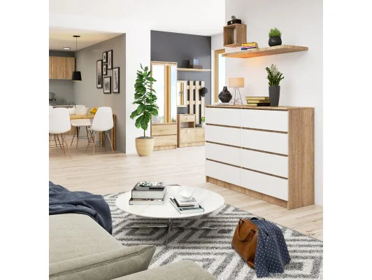 KOMODA K140 8SZ CLP PK SONOMA / BIAŁA