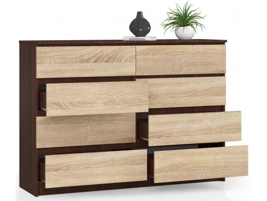 Zobacz KOMODA K140 8SZ CLP VENGE / SONOMA KOMODA K140 8SZ CLP VENGE / SONOMA