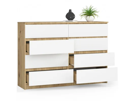Zobacz KOMODA K140 8SZ CLP DĄB ARTISAN / BIAŁY KOMODA K140 8SZ CLP DĄB ARTISAN / BIAŁY