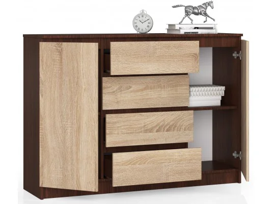 Zobacz KOMODA K140 2D 4SZ CLP VENGE / SONOMA KOMODA K140 2D 4SZ CLP VENGE / SONOMA