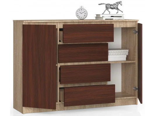 Zobacz KOMODA K140 2D 4SZ CLP DĄB SONOMA / WENGE KOMODA K140 2D 4SZ CLP DĄB SONOMA / WENGE