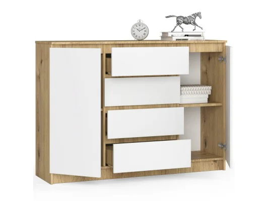 Zobacz KOMODA K140 2D 4SZ CLP DĄB ARTISAN / BIAŁY KOMODA K140 2D 4SZ CLP DĄB ARTISAN / BIAŁY