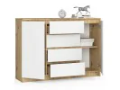 KOMODA K140 2D 4SZ CLP DĄB ARTISAN / BIAŁY
