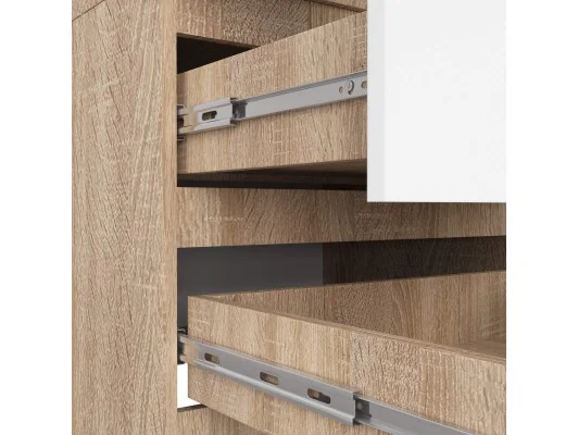 SZAFA STAR S 60 cm 2 DRZWI 2 SZUFLADY PK SONOMA / BIAŁA