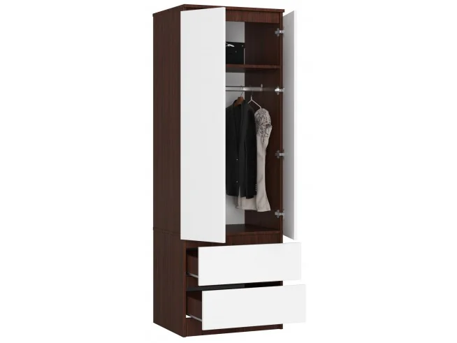 SZAFA STAR S 60 cm 2 DRZWI 2 SZUFLADY WENGE / BIAŁA