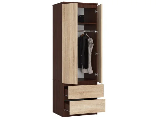 SZAFA STAR S 60 cm 2 DRZWI 2 SZUFLADY WENGE / SONOMA