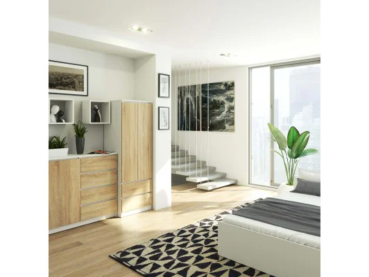 SZAFA STAR S 60 cm 2 DRZWI 2 SZUFLADY PK BIAŁA / SONOMA