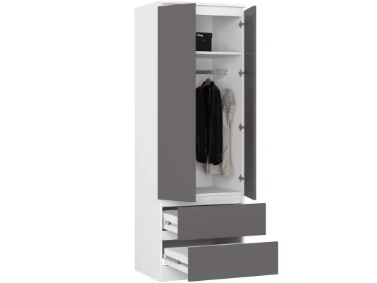 SZAFA STAR S60 2D 2SZ PK BIAŁY / SZARY