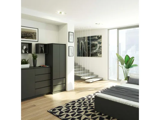 SZAFA STAR S60 2D 2SZ PK GRAFIT SZARY