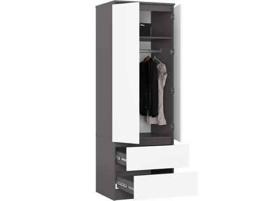 Zobacz SZAFA STAR S60 2D 2SZ PK GRAFIT SZARY / BIAŁA SZAFA STAR S60 2D 2SZ PK GRAFIT SZARY / BIAŁA