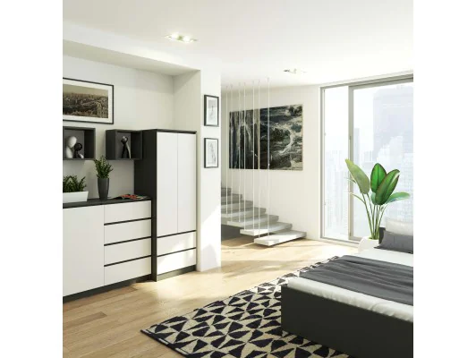 SZAFA STAR S60 2D 2SZ PK GRAFIT SZARY / BIAŁA