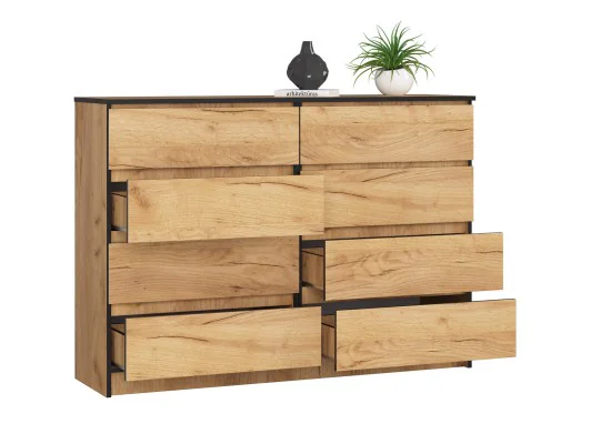 Zobacz KOMODA K140 8SZ CLP DĄB CRAFT KOMODA K140 8SZ CLP DĄB CRAFT
