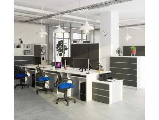 BIURKO CLP 135cm PK BIAŁE / SZARE