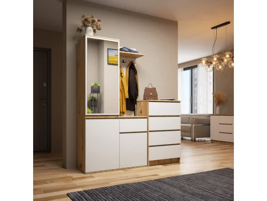 ZESTAW NA PRZEDPOKÓJ ENTRO PK DĄB ARTISAN / BIAŁY