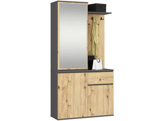 Zobacz ZESTAW NA PRZEDPOKÓJ ENTRO PK GRAFIT SZARY / DĄB ARTISAN ZESTAW NA PRZEDPOKÓJ ENTRO PK GRAFIT SZARY / DĄB ARTISAN