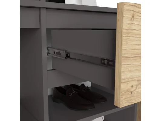 ZESTAW NA PRZEDPOKÓJ ENTRO PK GRAFIT SZARY / DĄB ARTISAN