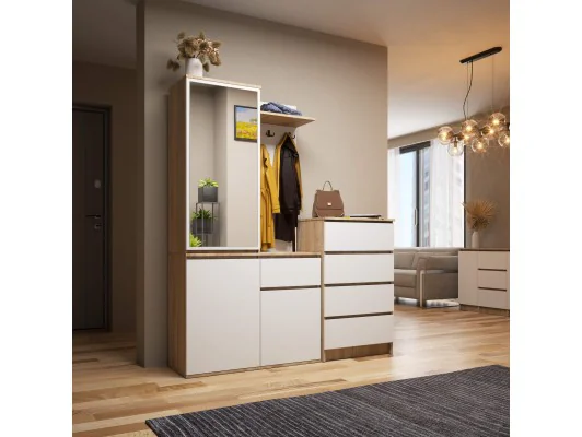 ZESTAW NA PRZEDPOKÓJ ENTRO PK DĄB SONOMA / BIAŁY