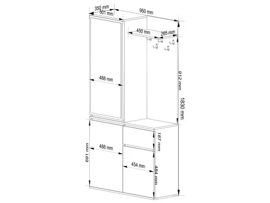 ZESTAW NA PRZEDPOKÓJ ENTRO PK DĄB SONOMA