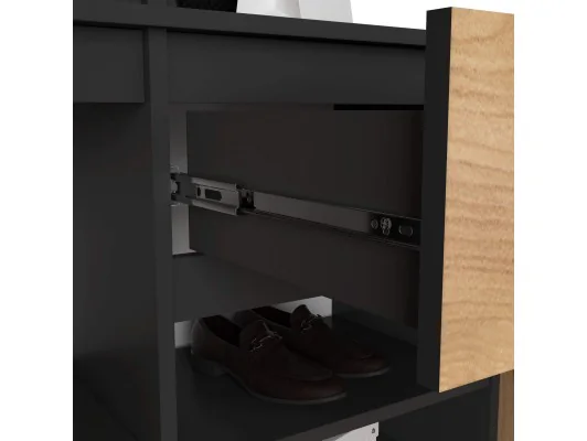 ZESTAW NA PRZEDPOKÓJ ENTRO PK CZARNY / DĄB CRAFT