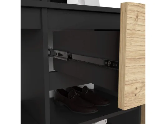 ZESTAW NA PRZEDPOKÓJ ENTRO PK CZARNY / DĄB ARTISAN