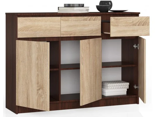 Zobacz KOMODA K140 3D 3SZ CLP VENGE / SONOMA KOMODA K140 3D 3SZ CLP VENGE / SONOMA